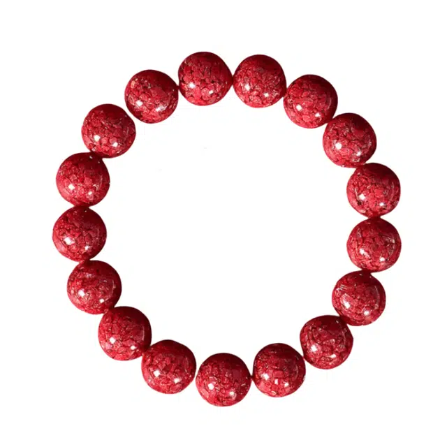 媚之吻 本命年透光晶体砂颗粒护身符吉祥 朱砂 玉石手串 男女同款情侣款