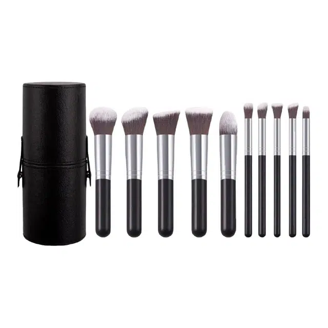 悦初美  十支装 黑银化妆刷 修容打底