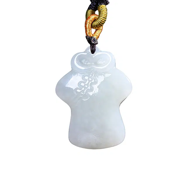 舒杰 复古风经典旗袍毛衣链 和田玉项链 白玉 男女同款情侣款