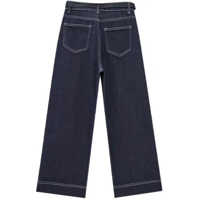 爱依服 高腰直筒长裤牛仔裤 女款 牛仔深蓝