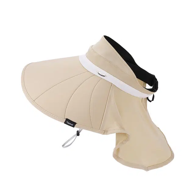 优莲茵 大帽檐披肩护颈 户外出游防紫外线遮阳 百搭空顶 聚酯纤维 防晒帽 女款
