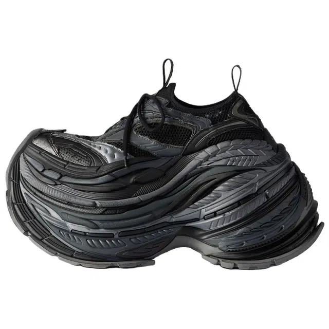 Balenciaga Platform Reduced Low Top Sneakers Black Grey