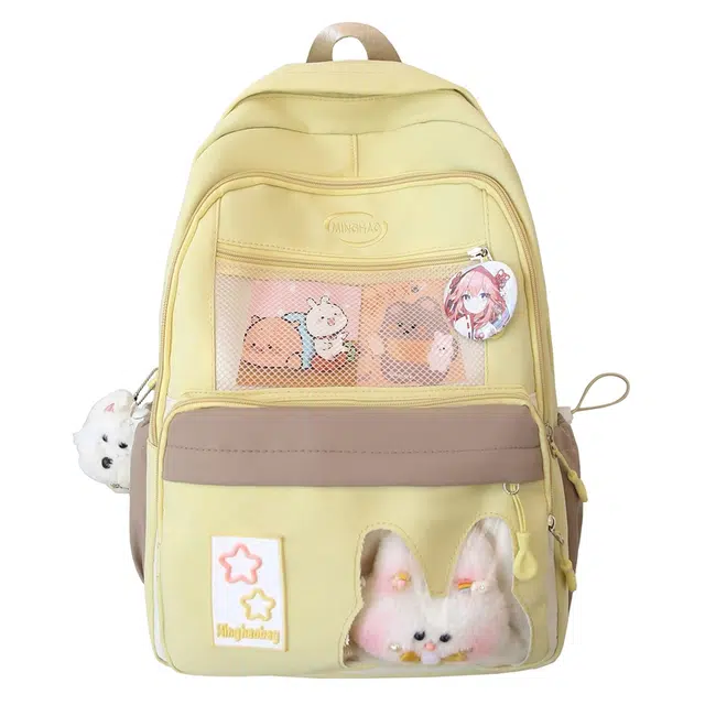 笛贝嘉 日系清新可爱个性百搭通勤 尼龙 双肩包 男女同款情侣款 多色