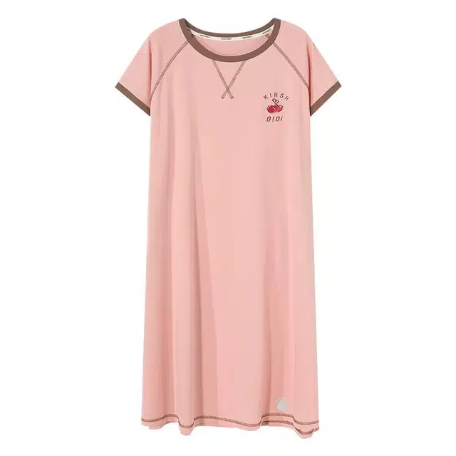 潞优野 大码薄款舒适透气可外穿短袖睡裙 女款