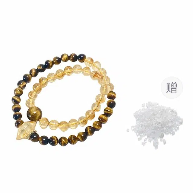 翠王妃 【锦鲤大王日照】小众精致轻奢时尚多财多福飞黄腾达转运珠双层叠戴 黄水晶 手串 男女同款情侣款