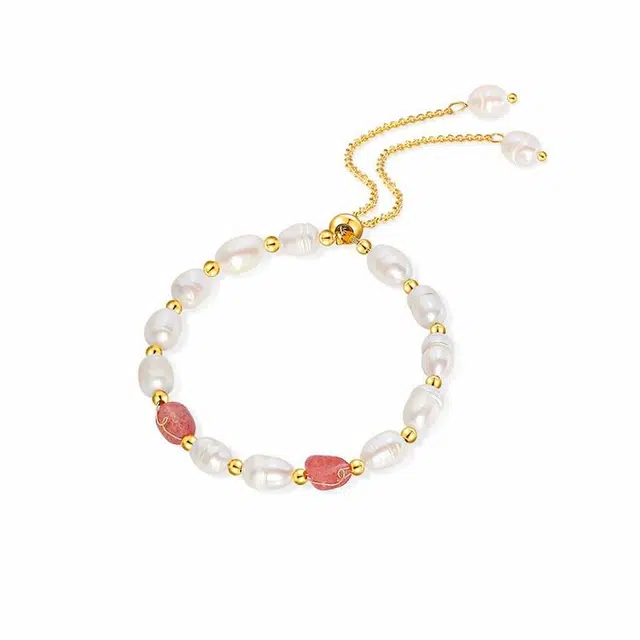 骊碧 轻奢 高档浪漫有意义 表白仪式感 人造珍珠/草莓晶/铜 手链 女款