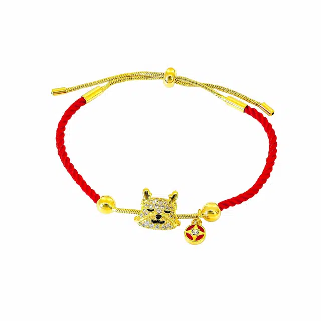 骊碧 香港轻奢 新中式国风萌龙红绳高档浪漫有意义 合金 手链 女款