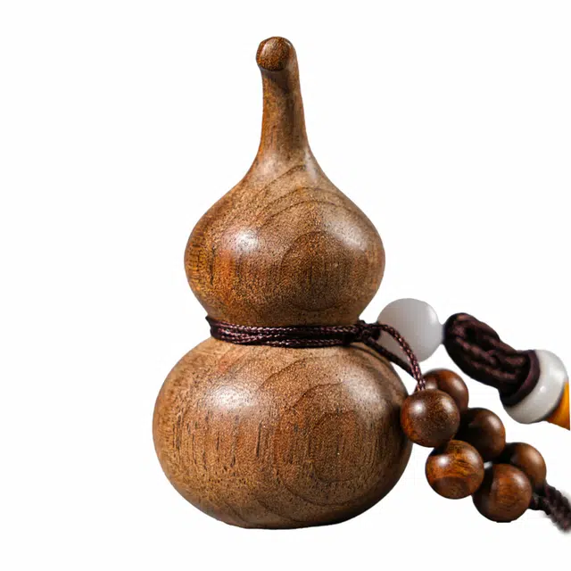 素于 国潮中式素面葫芦文玩随后盘玩居家茶宠茶桌饰品八方来财招财纳福上岸盘玩#好运 檀木 把件 男女同款情侣款