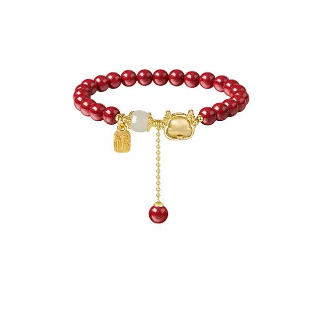 骊碧 福运萌龙高档浪漫有意义 表白仪式感 朱砂 手串 女款