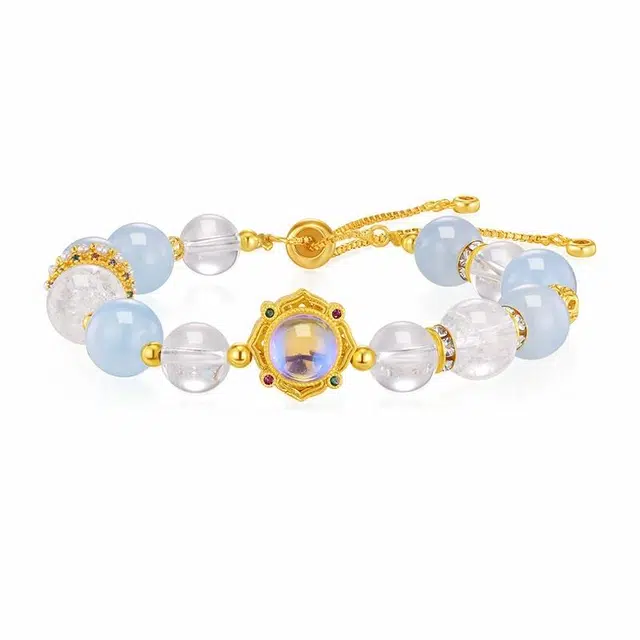 【事业有成】 水贝 学业进步 路路通新中式国潮转运珠简约大气日常通勤百搭小众高级感好运招财 白水晶 手串 女款