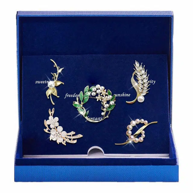 缔晶 精致轻奢时尚造型感胸花套装 气质优雅个性上衣外套防走光配饰 合金 胸针 女款