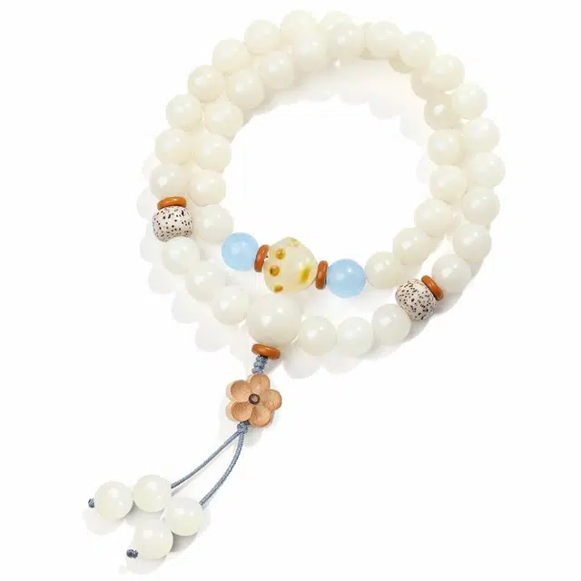 余笙情 【上上签】新中式复古民族风轻奢高级感文玩盘玩佛珠招财纳福#好运 白玉菩提 手串 男女同款情侣款