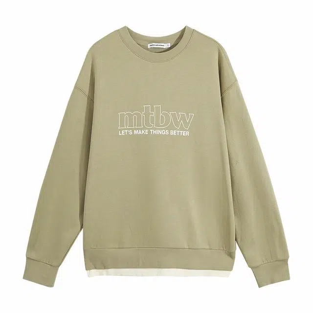 美特斯邦威 圆领美式摇粒绒落肩卫衣 男女同款