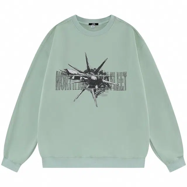 三体 北美舰队系列 基础简约宽松圆领套头长袖卫衣 男女同款