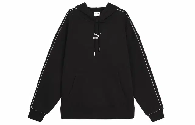 PUMA Letter Logo Hoodie Black
