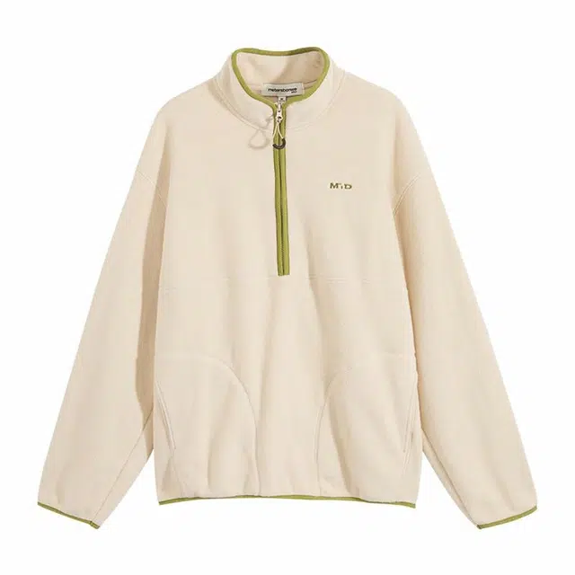 美特斯邦威 立领时尚摇粒绒套头男卫衣 男女同款