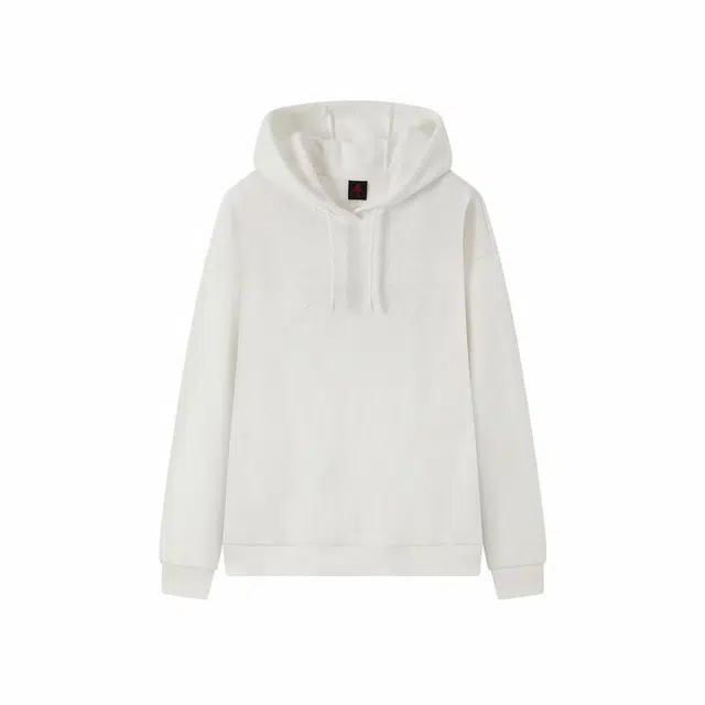 匹克 女子时尚系列防风保暖运动上衣休闲百搭套头衫连帽加绒卫衣 女款 本白