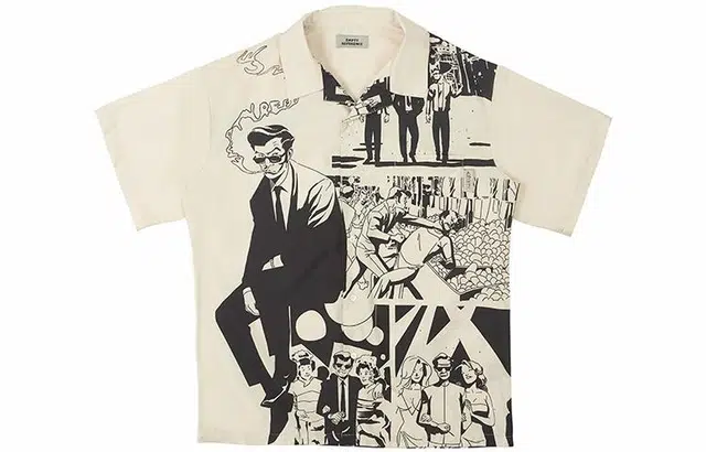 EMPTY REFERENCE Retro Comic Print Shirt Beige