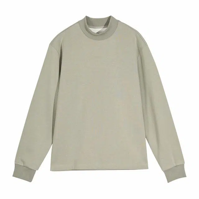 美特斯邦威 小高领套头简约纯色长袖卫衣 男女同款