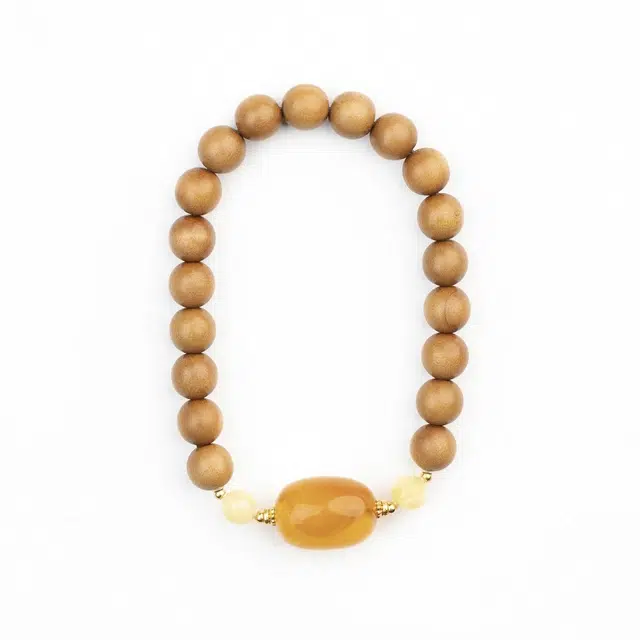 仙源 财源滚滚诸事顺遂念珠文玩简约大气佛珠盘玩幸运配饰#好运新中式文玩原创设计 檀木 木作手串 男女同款情侣款