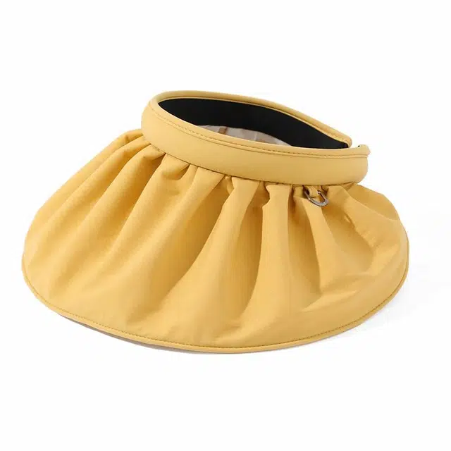 【便携可卷发箍】 南极人 黑胶空顶帽夏季防紫外线贝壳帽大檐遮脸可折叠太阳帽户外骑行出游遮阳透气 轻薄款 防晒帽 女款