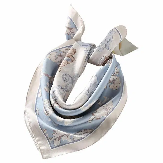 恒源祥 时尚真丝缎面小方巾顺滑丝质光感简约大方百搭优雅 桑蚕丝 丝巾 女款