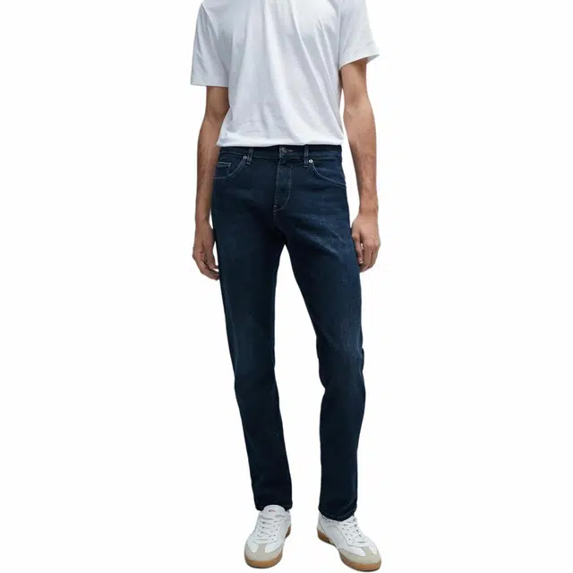 HUGO BOSS Slim-Fit Jeans In Blue Italian Cashmere-Touch Denim