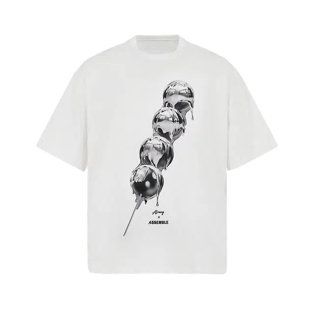 455EMBLE x ALEUNG Letter Print Crewneck T-Shirt White