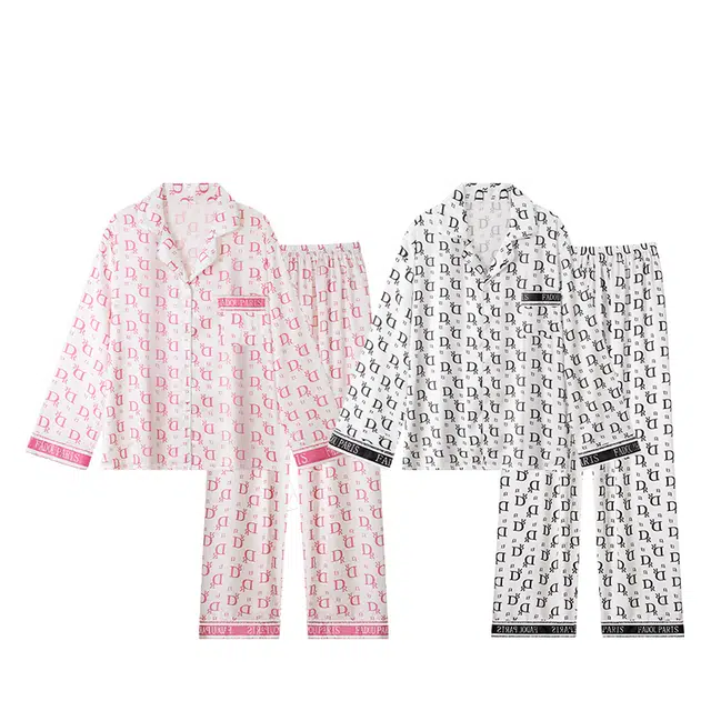 俏韵 长袖长裤舒适家居服可外穿睡衣套装 男女同款