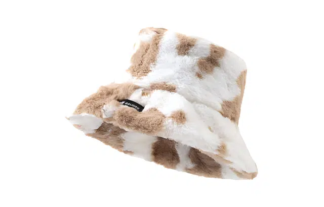 白卷 奶牛毛绒复古冬季加厚保暖 涤纶 渔夫帽 男女同款情侣款