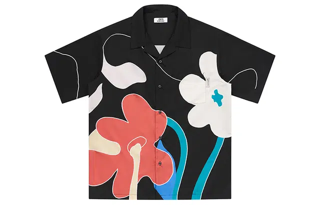 EMPTY REFERENCE Abstract Floral Shirt Black