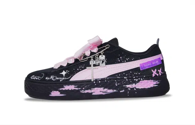 PUMA Smash Platform Black Pink