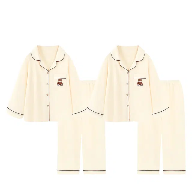 俏韵 舒适亲肤长袖长裤卡通睡衣套装 男女同款