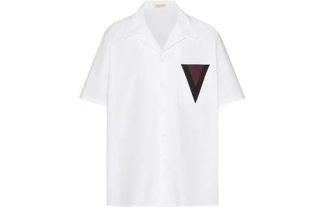 Valentino V Detail Cotton Bowling Shirt
