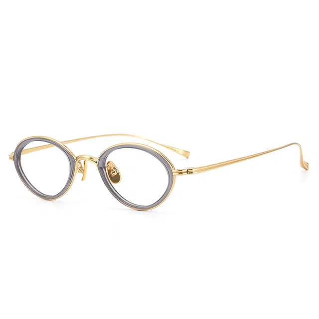 于目 超轻复古潮时尚小框潮流文艺 板材镜架纯钛 椭圆形 光学镜架 女款