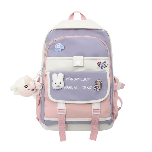 恒源祥 韩版简约时尚 尼龙 双肩包 男女同款情侣款 多色