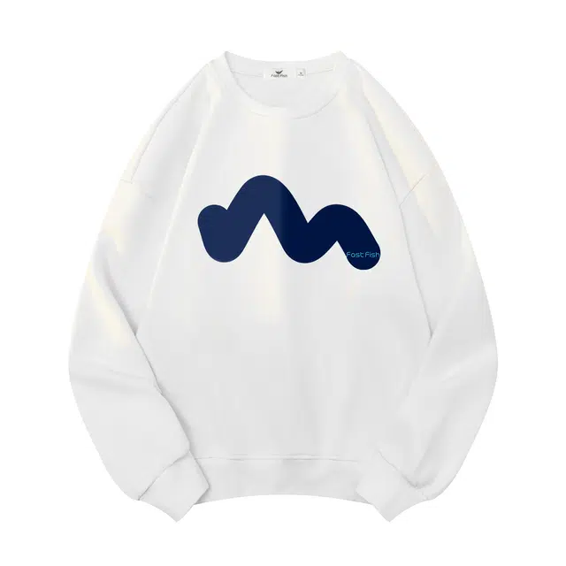 快鱼 无性别主义美式复古基础款运动休闲圆领套头卫衣 男女同款