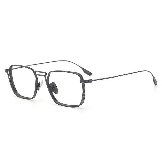 于目 日系超轻加宽大脸 纯钛 方形 光学镜架 男款