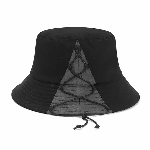 肯默 绑带抽绳设计 街头嘻哈 百搭 遮阳防晒 棉 渔夫帽 男女同款情侣款