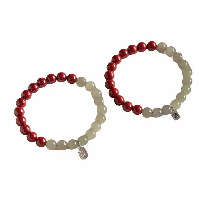 【朱事顺利】 指尖瑰宝 转运珠吉祥如意财运连连#好运 复古风新中式浪漫告白 朱砂 玉石手串 男女同款情侣款