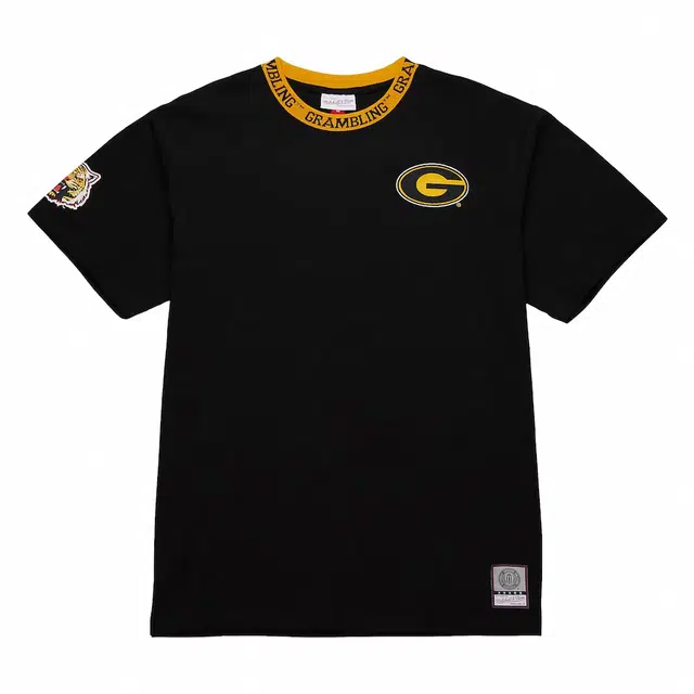 Mitchell Ness x NCAA BLK Grambling Tiger s Jacquard Ringer SS Current T