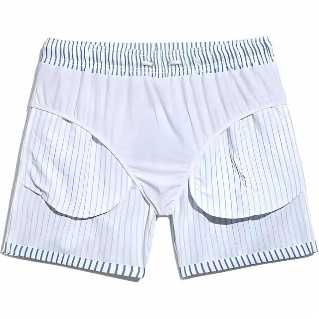 盖浪 速干系带舒适百搭沙滩裤 男款 蓝白条纹