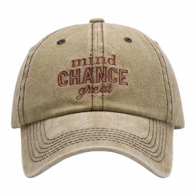 优莲茵 美式复古纯色字母刺绣 防晒遮阳休闲百搭潮流 大帽檐显脸小 棉 鸭舌帽 男女同款情侣款