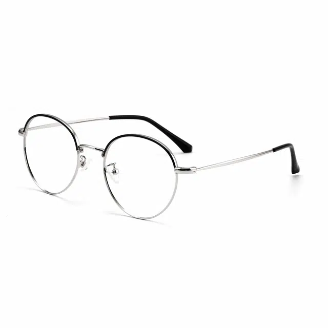 苍木优品 近视韩版潮网红款防蓝光辐射可配有度数大脸显瘦 合金 圆形 功能性眼镜 男女同款情侣款
