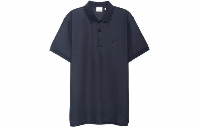 Burberry Embroidered Polo Shirt Blue