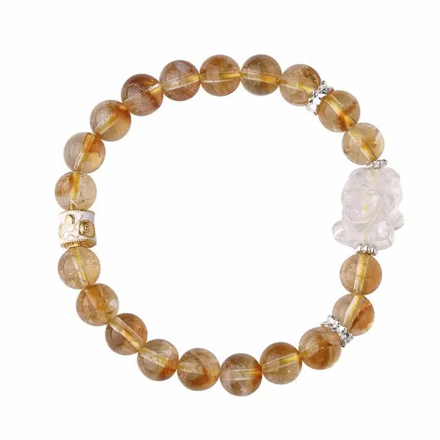 布达拉宫 【做个富婆】八方来财招财暴富闪耀转运新中式国潮简约高级百搭#好运 黄水晶 手串 男女同款情侣款