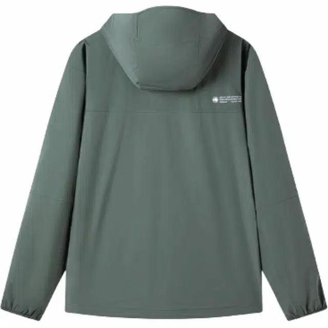 探路者 运动休闲简约纯色连帽 防紫外线透气防晒服 男款 山川绿