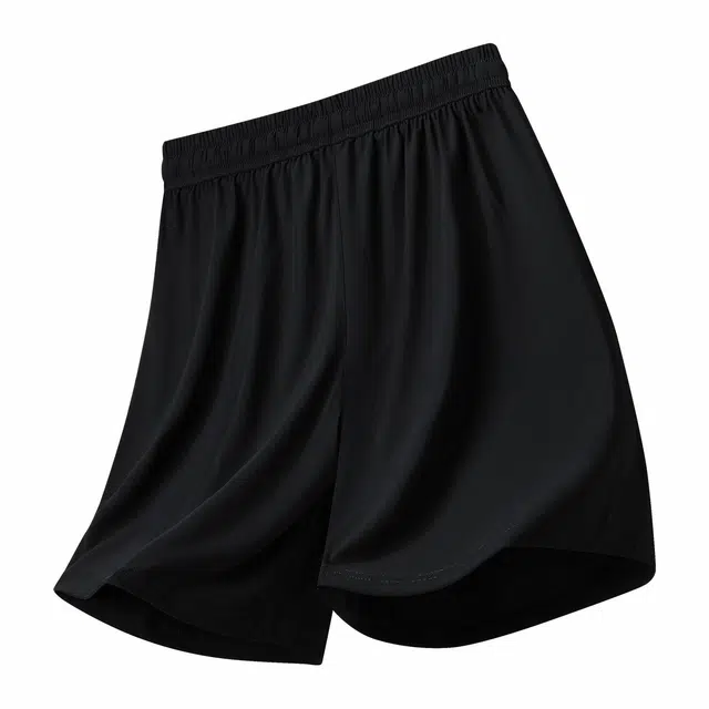 纳趣 字母印花宽松直筒五分裤百搭户外透气速干休闲短裤 男款 黑色