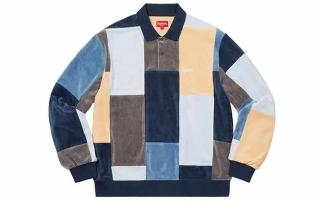 Supreme FW20 Week 10 Patchwork Velour LS Polo Polo