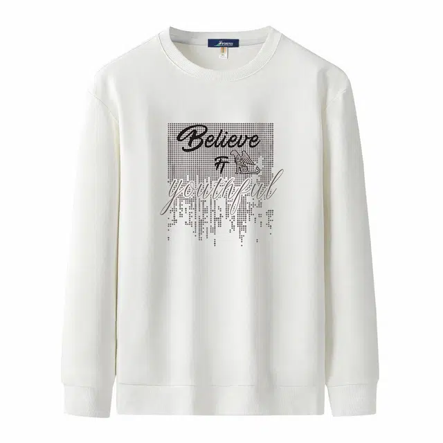 富铤 百搭休闲宽松学生党净色圆领长袖卫衣 男款